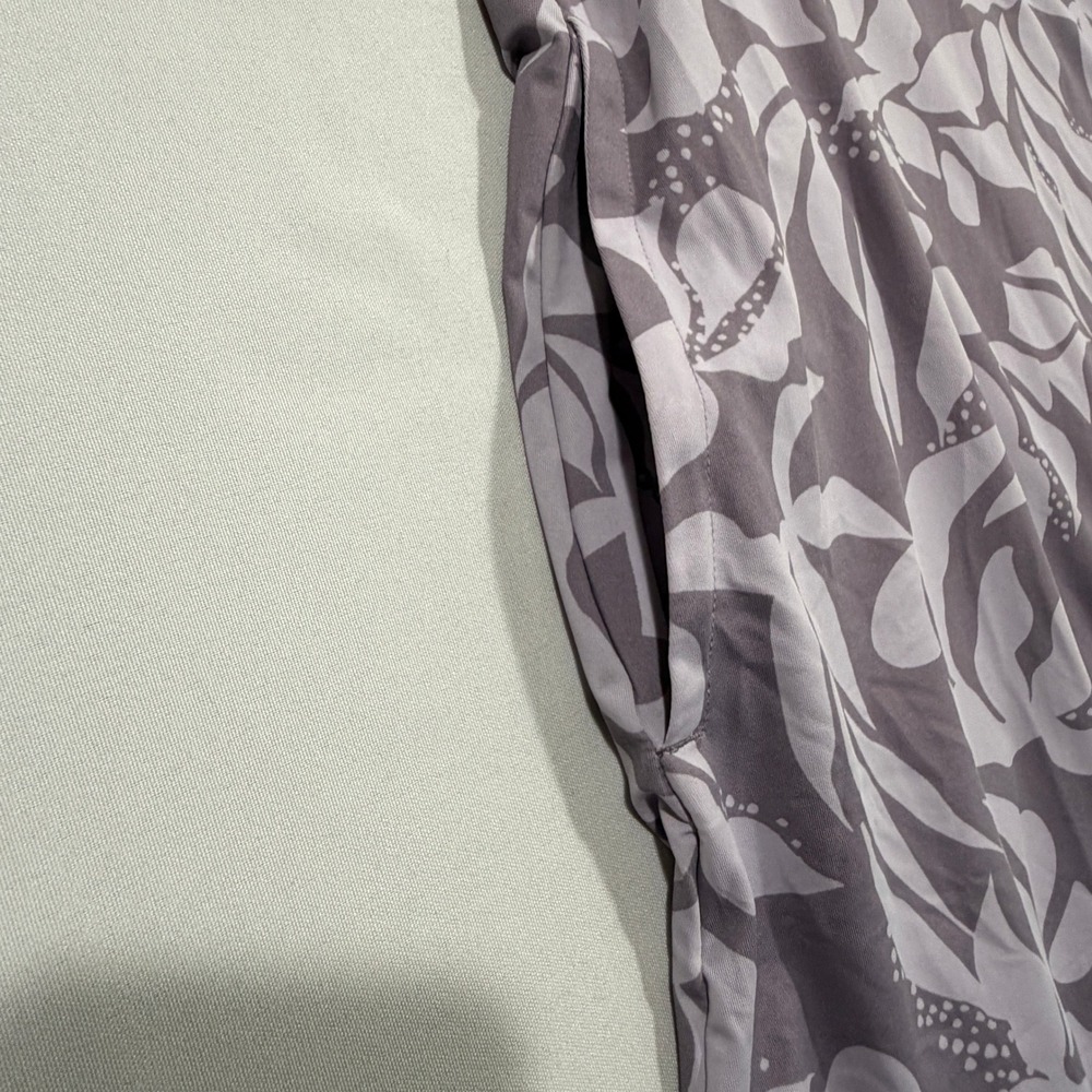 Columbia Freezer Tank Dress Tropical Leaf Print Purple Gray Womens XL - Picture 4 of 11